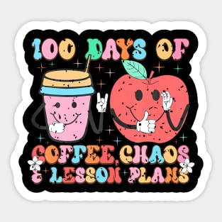 100 Days Of School Coffee Lover 100Th Day Of School Teacher Sticker